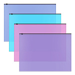 КОНВЕРТ ПЛАСТ. НА МОЛНИИ, А4, ERICHKRAUSE ТЕКСТУРА АПЕЛЬСИН СИЯНИЕ ЗИП, 0,14 ММ, АССОРТИ /12/216/ РФ