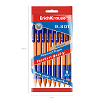 Набор из 8 ручек шариковых автоматических ErichKrause R-301 Matic&Grip Orange 0.7, цвет чернил синий (в пакете)