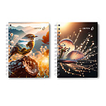 ЗАПИСНАЯ КНИЖКA 120 Л, А6, КЛ. СВЕТОЧ. СКВОЗЬ ПРОСТОРЫ, ТВ. ПЕРЕП. ГЛЯНЦ. ЛАМ. НА ГРЕБНЕ /4/32/