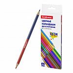КАРАНДАШИ ЦВ. 12 ШТ. 24 ЦВ. ERICHKRAUSE BASIC. BICOLOR, ТРЕХГРАН. АССОРТИ /12/144/