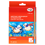 КАРАНДАШИ ЦВ. 36 ШТ. ГАММА. МУЛЬТИКИ. СУПЕРМЯГКИЕ, УВЕЛИЧ. ЗАТОЧЕН. К/К, Е/П /