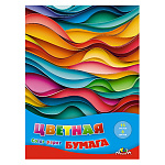 БУМАГА ЦВЕТНАЯ A4, 16 Л. 08 ЦВ. ЯРКИЕ ВОЛНЫ, ОДНОСТОРОН. НЕМЕЛ. /60/