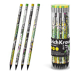 КАРАНДАШ Ч/Г ERICHKRAUSE ДИНО-ХОББИ, HB, ПЛАСТ, ТРЕХГРАН. С ЛАСТИКОМ, АССОРТИ, ТУБУС /42/336/2688/