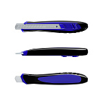 НОЖ КАНЦЕЛЯРСКИЙ 0.9 СМ. ERICHKRAUSE MEGAPOLIS®, АВТ. ФИКСАЦИЯ, АССОРТИ, БЛИСТЕР /12/144/