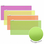 КОНВЕРТ ПЛАСТ. НА МОЛНИИ, ERICH KRAUSE® FIZZY NEON TRAVEL ZIP, 0,14 ММ, АССОРТИ /12/192/