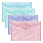 КОНВЕРТ ПЛАСТ. НА КНОПКЕ, A4, ERICHKRAUSE PASTEL DOTS, 0.18 ММ, АССОРТИ /12/240/ РФ