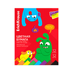 БУМАГА ЦВЕТНАЯ A4, 12 Л, 12 ЦВ. EK, JOLLY FRIENDS, ИГРУШКА, ОДНОСТОРОН. МЕЛ. ФЛУОР. В ПАПКЕ /45/