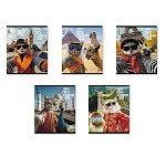 ТЕТРАДЬ 48 Л, А5, КЛ. ERICHKRAUSE КОШАЧЬЕ ПУТЕШЕСТВИЕ, ГЛЯНЦ. ЛАМ. MIX-PACK /5/100/