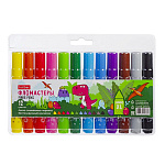 ФЛОМАСТЕРЫ НАБ. 12 ЦВ. ХАТБЕР JUMBO-XL. ДИНОСАД, УТОЛЩ. БЛИСТЕР, Е/П /12/