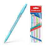 Набор из 4 ручек шариковых ErichKrause R-301 Stick&Grip Spring 0.7, цвет чернил синий (в пакете)
