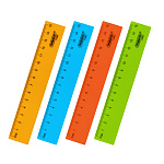 ЛИНЕЙКА 15 СМ СМ, ПИФАГОР, ПЛАСТ. НЕОН АССОРТИ /20/