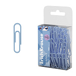 скрепки 28 мм/100 шт. erichkrause manga, винил. покрытие, серо-голубой, пэт-бокс /10/200/