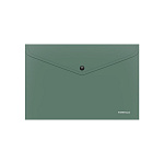 КОНВЕРТ ПЛАСТ. НА КНОПКЕ, А4, ЕRICHКRAUSE ТЕКСТУРА АПЕЛЬСИН КЛАССИКА, 0,14 ММ, НЕПРОЗР. ЗЕЛЕНЫЙ /12/