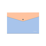КОНВЕРТ ПЛАСТ. НА КНОПКЕ, A4, ERICHKRAUSE MATT PASTEL BLOOM, 0,18 ММ, ДОП КАРМАН, АССОРТИ /12/240/