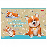 АЛЬБОМ Д/РИС. 40 Л. А4, ХАТБЕР. РЫЖИЙ КОРЖИК, МАТ. ЛАМ. НА СКОБЕ /7/35/