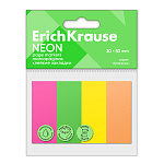 Клейкие закладки бумажные ErichKrause Neon, 20x50 мм, 200 листов, 4 цвета
