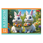 АЛЬБОМ Д/РИС. 12 Л. А5, ХАТБЕР. ПУШИСТЫЕ МИЛАШКИ, НА СКОБЕ /5/80/