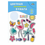 БУМАГА ЦВЕТНАЯ А3, 10Л, 10 ЦВ. ЯРКИЕ ТРОПИКИ, ОДНОСТОРОН. МЕЛ. /30/