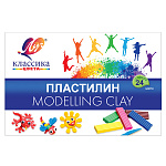 ПЛАСТИЛИН 24 ЦВ. 480 Г, ЛУЧ. КЛАССИКА, СО СТЕКОМ, К/К /9/