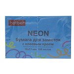 БЛОК Д/ЗАПИСИ 76*51 ММ, 100Л, ХАТБЕР NEON, ГОЛУБОЙ /12/
