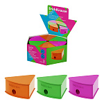 точилка пласт. erichkrause ломтик, неон, контейнер, ассорти, дисплей /12/288/ рф