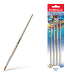 КИСТИ НАБОР ИЗ 04 ШТ. ERICHKRAUSE, Д/АКВАРЕЛИ И ГУАШИ, СИНТЕТИКА /12/288/