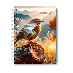 ЗАПИСНАЯ КНИЖКA 120 Л, А6, КЛ. СВЕТОЧ. СКВОЗЬ ПРОСТОРЫ, ТВ. ПЕРЕП. ГЛЯНЦ. ЛАМ. НА ГРЕБНЕ /4/32/