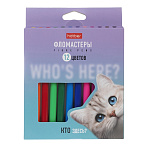 ФЛОМАСТЕРЫ НАБ. 12 ЦВ. ХАТБЕР. КТО ЗДЕСЬ? К/К, Е/П /12/