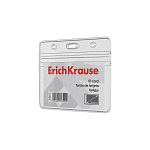 Набор бейджей горизонтальных ErichKrause размер вставки 95х58 мм, прозрачный (в коробке по 20 шт.)