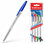 РУЧКА ШАР. ERICHKRAUSE R-301 CLASSIC 1,0 STICK, НАБОР 04 ЦВ, ПАКЕТ /24/288/