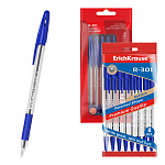 Набор из 8 ручек шариковых ErichKrause R-301 Stick&Grip Classic 1.0, цвет чернил синий (в пакете)