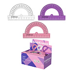 Транспортир пластиковый ErichKrause Candy, 180°/10см, ассорти (в коробке-дисплее по 20 шт)