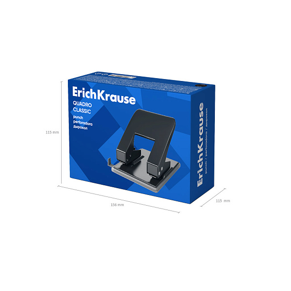 ДЫРОКОЛ ДО 40 Л. ERICHKRAUSE КВАДРО, ЧЕРНЫЙ /1/24/