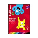 БУМАГА ЦВЕТНАЯ A4, 10 Л, 10 ЦВ. ERICHKRAUSE ВЕСЕЛЫЕ ДРУЗЬЯ, ДВУСТОРОН. НЕМЕЛ. НА КЛЕЮ /10/70/