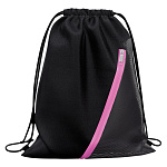 Мешок для обуви ErichKrause Mesh с карманом на молнии 500x410мм Black&Pink