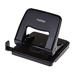 ДЫРОКОЛ ДО 25 Л. ХАТБЕР RECORD, МЕТАЛЛ. С  ЛИНЕЙКОЙ, ЧЕРНЫЙ /48/