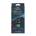 КАРАНДАШИ ЦВ. 24 ШТ, ХАТБЕР. ТРОНИКС, ТРЕХГРАН. ЗАТОЧЕН. К/К, Е/П /6/