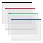 КОНВЕРТ ПЛАСТ. НА МОЛНИИ, ERICHKRAUSE FIZZY CLEAR ZIP, А4, 0,12 ММ, ПРОЗР. ЦВ. МОЛНИЯ /12/216/ РФ