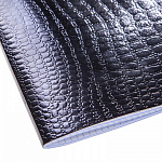 ТЕТРАДЬ 48 Л, А5, КЛ, ХАТБЕР, БУМВИНИЛ METALLIC CROCO ЧЕРНЫЙ, ТИСНЕНИЕ, НА СКОБЕ /10/100/