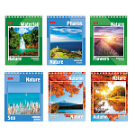 БЛОКНОТ 40 Л, А6, КЛ, ХАТБЕР. ПЕЙЗАЖИ, МЕЛ. ОБЛ. УФ-ЛАК, НА ГРЕБНЕ /6/96/