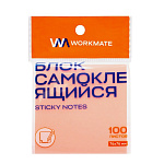 БЛОК Д/ЗАПИСИ 76*76 ММ, 100Л, WORKMATE, НЕОН РОЗОВЫЙ /12/