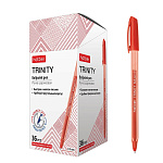РУЧКА ШАР. ХАТБЕР TRINITY, 0,5 ММ, ТРЕХГРАН. ЧЕРНИЛА МАСЛ. КРАСНЫЙ, КАРТ. ДИСПЛЕЙ /36/