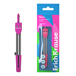ЦИРКУЛЬ ERICHKRAUSE NEON, МЕТАЛЛ. 120 ММ, РОЗОВЫЙ, ФЛОУПАК /24/288/