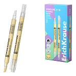 МАРКЕР ТЕКСТ. ERICHKRAUSE VISIOLINE V-16 ERASABLE PASTEL, ДВУХСТОРОН. ЖЕЛТЫЙ /12/144/1152/