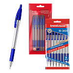 Набор из 8 ручек шариковых автоматических ErichKrause R-301 Matic&Grip Classic 1.0, цвет чернил синий (в пакете)