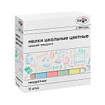 МЕЛ ЦВЕТНОЙ 12 ШТ/УПАК, ГАММА, КВАДРАТНЫЙ, СРЕДНЕЙ ТВЕРДОСТИ, К/К, Е/П /15/