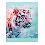 ТЕТРАДЬ 96 Л, А5, КЛ, ХАТБЕР. PASTEL ANIMALS, ПЛАСТ. ОБЛ. НА СКОБЕ /5/30/
