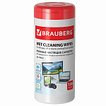 САЛФЕТКИ BRAUBERG ДЛЯ ЭКРАНОВ, 100 ШТ, ТУБА /12/