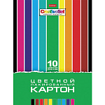 КАРТОН ЦВЕТНОЙ A4, 10 Л, 10 ЦВ. ХАТБЕР. CREATIVE SET, МЕЛ. ПАКЕТ, Е/П /20/