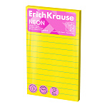БЛОК Д/ЗАПИСИ 75*125 ММ, 100Л. ERICHKRAUSE NEON, ЛИНИЯ, БУМАГА, АССОРТИ /12/192/